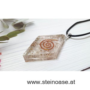 Orgon Anhänger Raute: Selenit & Spirale